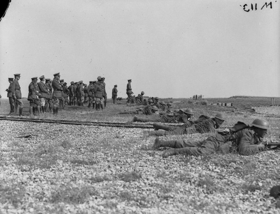 Musketry practice in Britain, Sept. 1917 (LAC M#3404537).